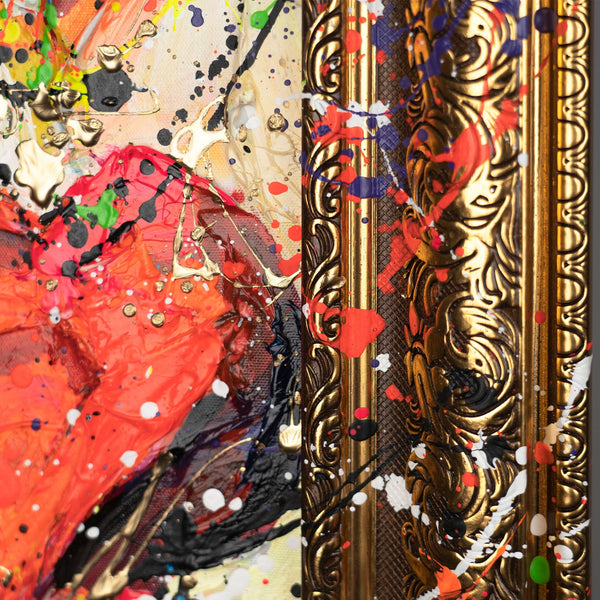 Handmade Paintings with Frame - Modern Wall Decor for Living Room "Palette of Love"