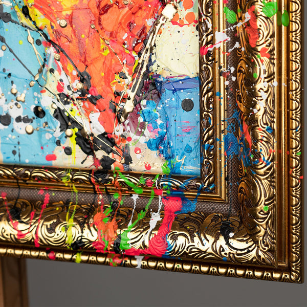 Handmade Paintings with Frame - Modern Wall Decor for Living Room "Palette of Love"