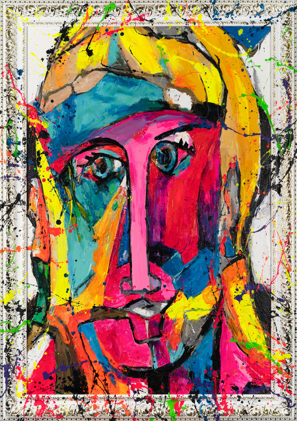 Abstraktes Portrait Leinwandbild