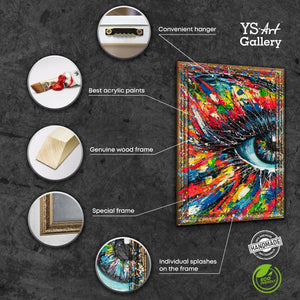 Abstract art painting with frame “The energy of the gaze”