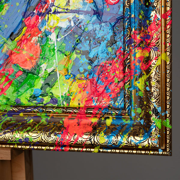 Strukturmalerei Acryl bunt Farben Detail Nahaufnahme