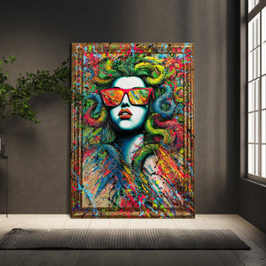 Abstract Modern Handmade Paintings on Canvas with Frame "The Myth of Neon"