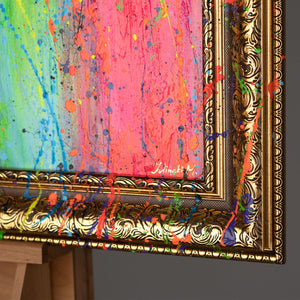 Strukturmalerei Acryl bunt Farben Detail Nahaufnahme