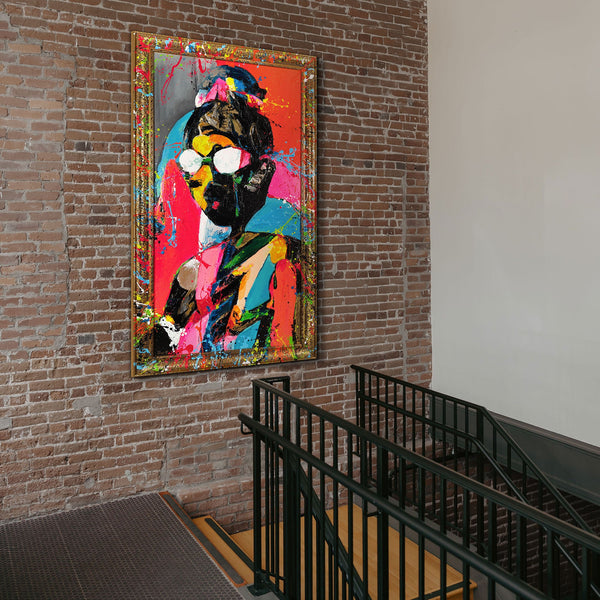 Modern Wall Art for Living Room - Painting with Frame "Contrasting Look"