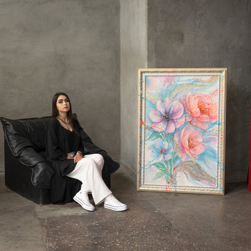 Farbintensive Wandkunst auf Leinwand – Gemälde "Melodie des Lichts"