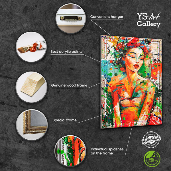 Modern Living Room Wall Art – Abstract Canvas Painting „Color of Her Dream“