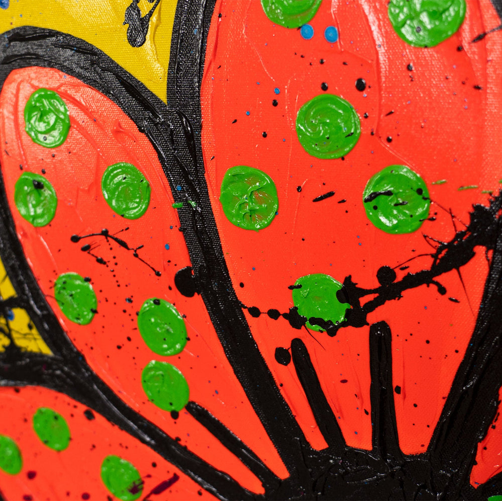 Modernes Wandbild mit bunten Blumen
