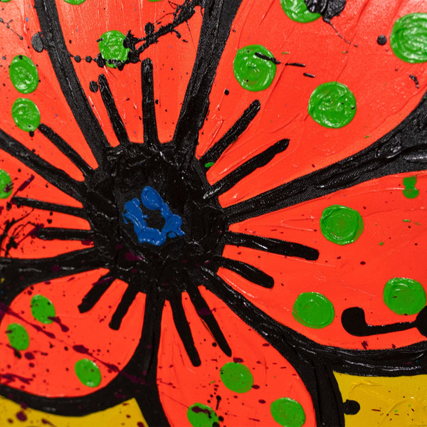 Moderne Wandbilder auf Leinwand – Handgemalte abstrakte Kunst „Blütenrausch“