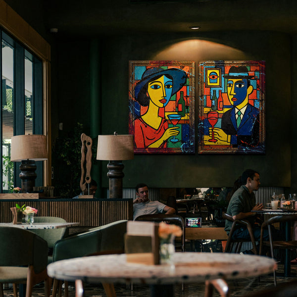 Kubismus Acrylgemälde Vertikal