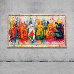 Buntes Katzenbild als modernes Leinwandbild
