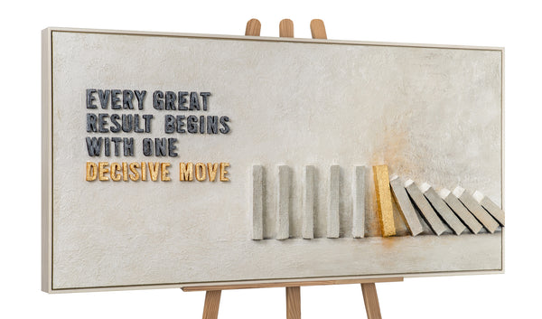 Energy Moves – handgemaltes 3D Wandbild fürs Büro mit echtem Relief, 140 × 70 cm