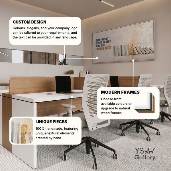 Energy Moves – handgemaltes 3D Wandbild fürs Büro mit echtem Relief, 140 × 70 cm