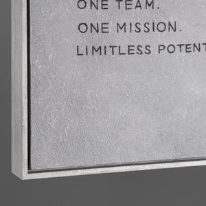 Together We Scale – handgemaltes Wandbild fürs Büro mit 3D-Relief, 140 × 70 cm