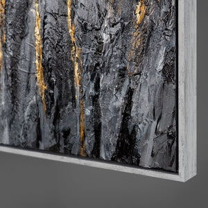 Courage Strategy – handgemaltes Motivationsbild fürs Büro mit 3D-Relief, 140 × 70 cm
