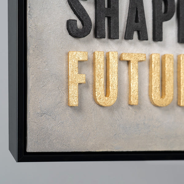 Leadership Shapes Future – handgemaltes Wandbild fürs Büro mit 3D-Relief, 80 × 120 cm
