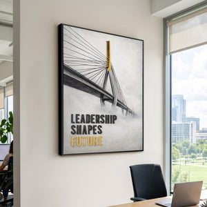 Leadership Shapes Future – handgemaltes Wandbild fürs Büro mit 3D-Relief, 80 × 120 cm