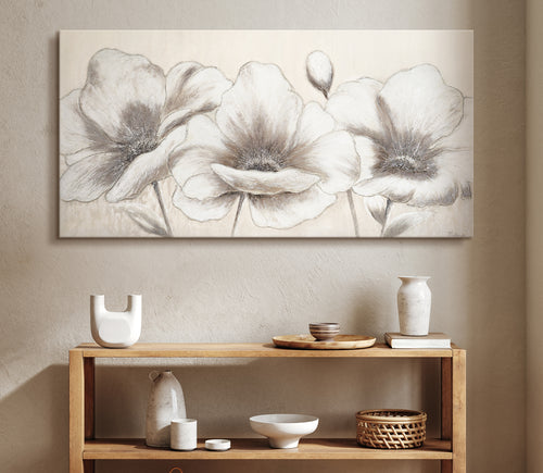Modern art acrylic painting with frame "Flowers II"