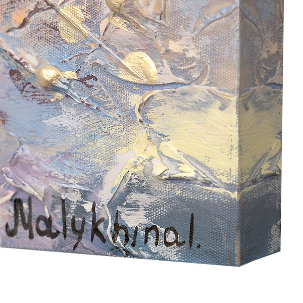 Flower canvas painting with frame "Early spring" 60x20 inch