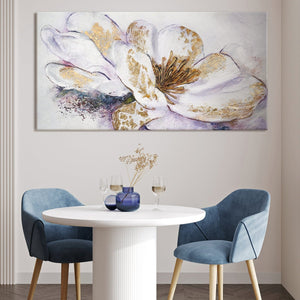 acrylbild blumen Wohnzimmer mit großem Blumenbild