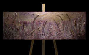 Hand-painted landscape painting "Morning dew" 60x20 inch