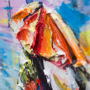 acrylbilder abstrakt modern Detail eines Schirms in leuchtenden Farben