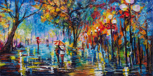 Farbenfrohe Herbstszene auf Leinwand – „Herbstliche Allee“