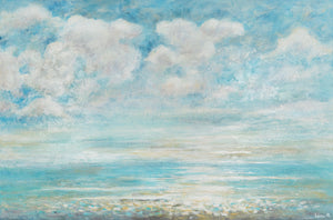 Vibrant Beach Scene on Canvas – Hand-painted Acrylic Art "Summer Cooling"
