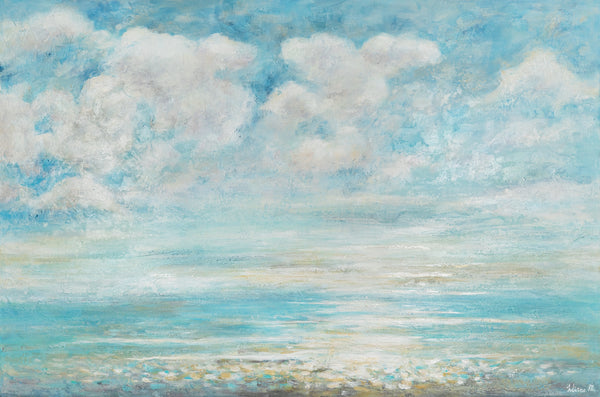 Vibrant Beach Scene on Canvas – Hand-painted Acrylic Art "Summer Cooling"
