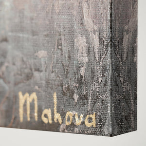 Abstract Art Paintings – Hand-painted canvas painting with gold accent