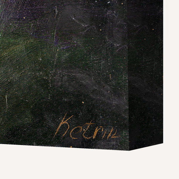 Hand painted canvas art with frame "Peonies II"