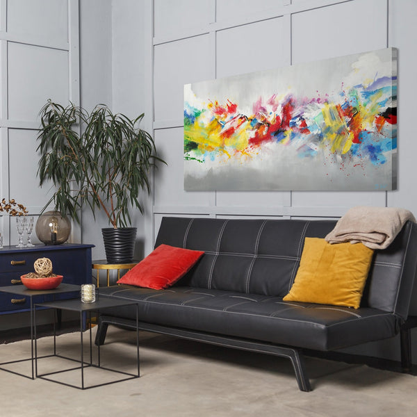 Acrylic painting on canvas: modern abstract wall art "Colorful life"