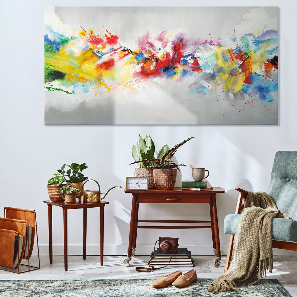 Acrylic painting on canvas: modern abstract wall art "Colorful life"