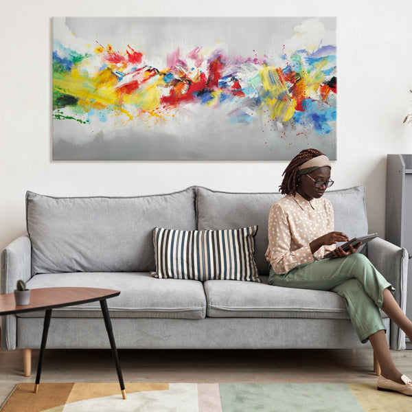 Acrylic painting on canvas: modern abstract wall art "Colorful life"