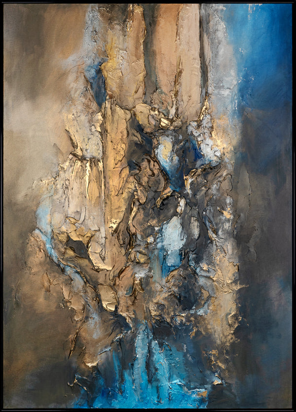 Strukturmalerei Acryl Abstrakt Blau Töne Elegant