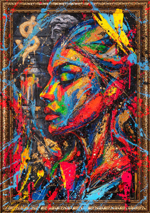 Abstrakte Frau Leinwandbild moderne Wanddeko Interieur