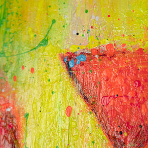 Acrylbild Figur bunt Strukturmalerei Detail Relief