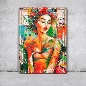 Acrylbild an Betonwand moderne Wandkunst