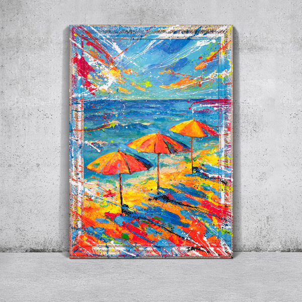 Buntes Sommerbild Auf Leinwand