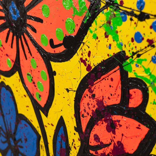 Farbenfrohe Acrylmalerei Blumenmotiv