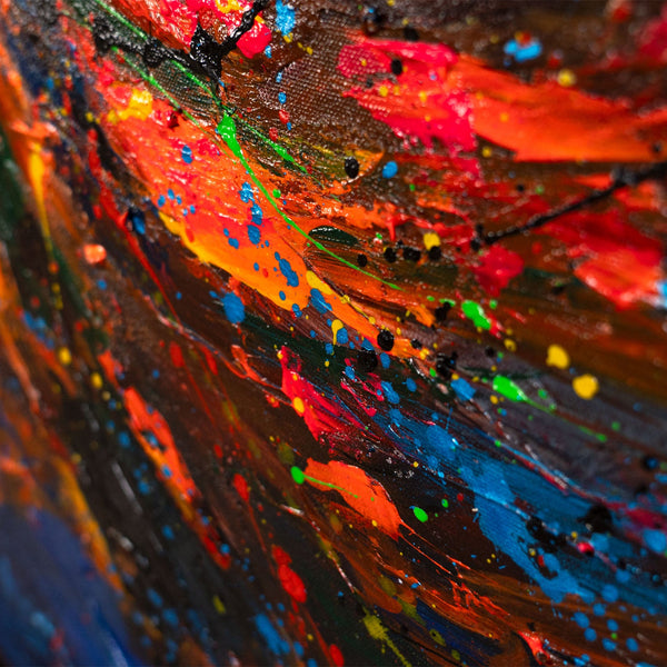 Farbspritzer Acrylmalerei Feuerstruktur Handgemalt Detail