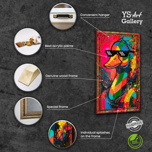 Produktansicht Leinwandstruktur Detail handgemalte Wandbilder Qualität