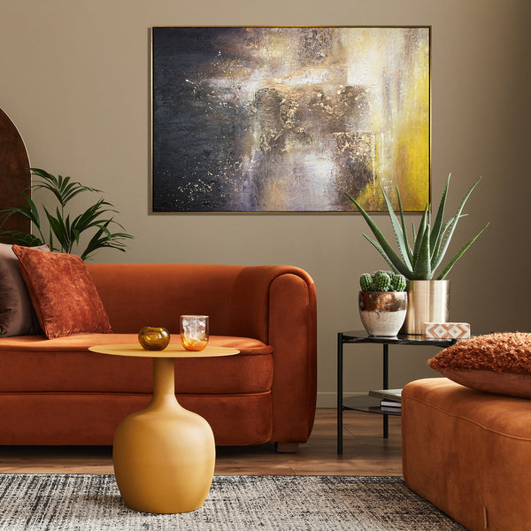 Handgemaltes Acrylbild Gold Grau Strukturmalerei modern