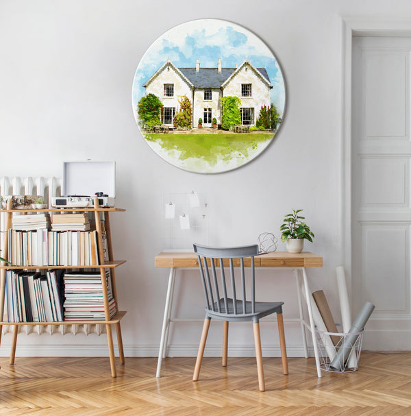 Rundes handgemaltes Portrait nach Foto – Individuelle Kunst für dein Zuhause