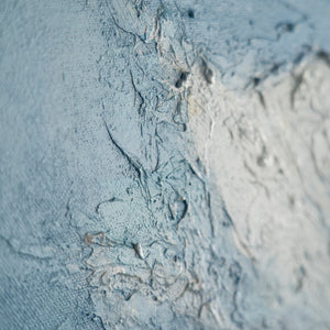 Texturdetail in Weiß und Hellblau