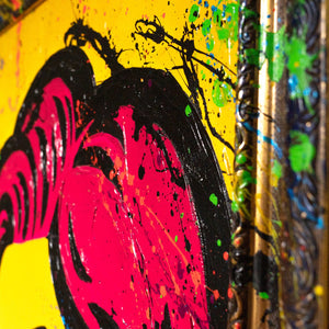 Leinwandbild bunt Handgemalt