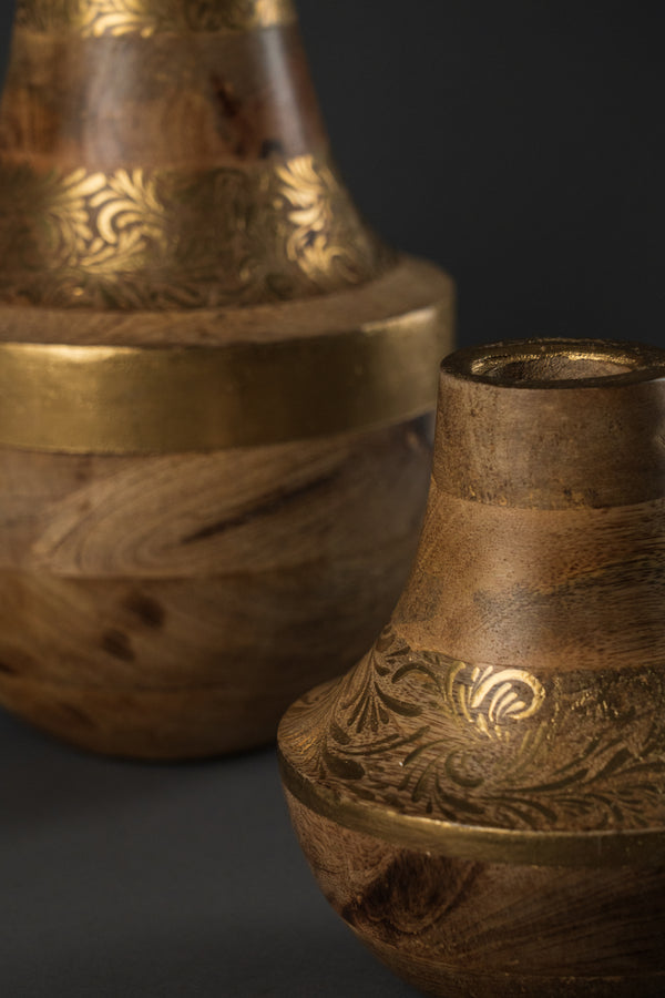 Natürliche Holzdeko Vase modern