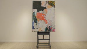 Large abstract wall art with frame "Abstract silhouette"