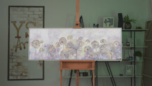 Flower canvas painting with frame "Early spring" 60x20 inch
