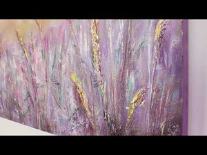 Hand-painted landscape painting "Morning dew" 60x20 inch