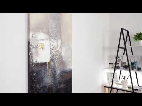 Hand painted wall art abstract with frame "Fragment"